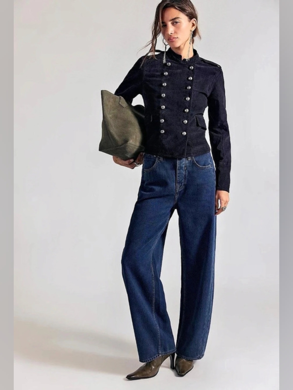 Free People Lotty Velvet Jacket In Black